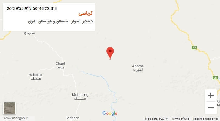 روستای کرباسی بر روی نقشه