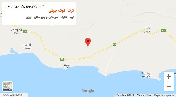 روستای کرک  توک جهلی بر روی نقشه