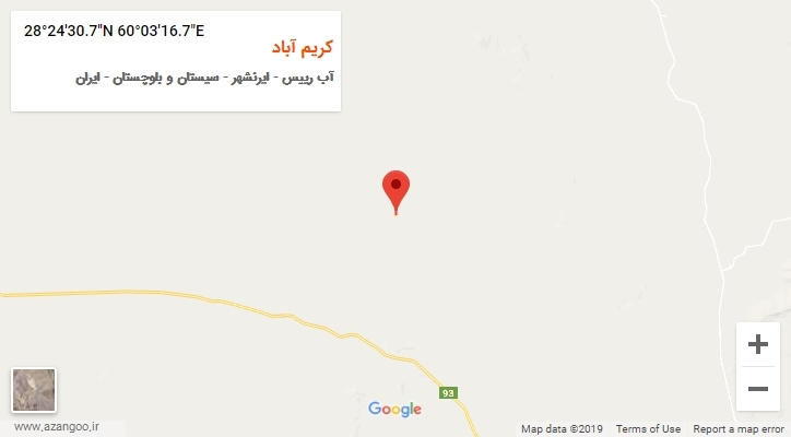 روستای کریم آباد بر روی نقشه