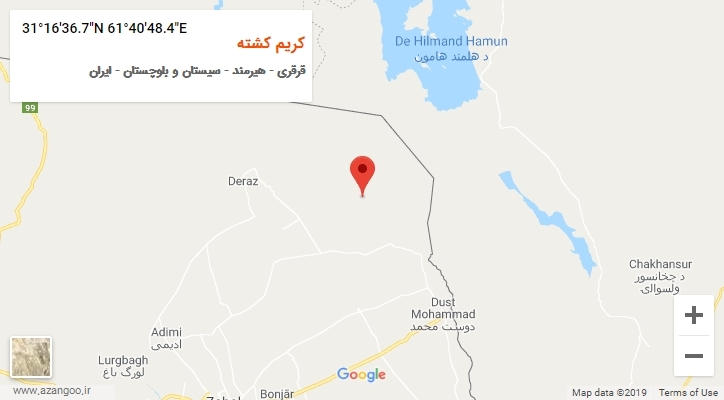 روستای کریم کشته بر روی نقشه