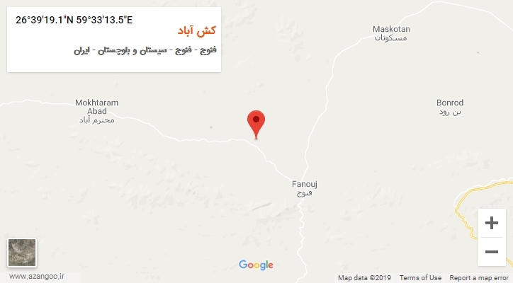 روستای کش آباد بر روی نقشه