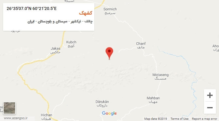 روستای کشهک بر روی نقشه