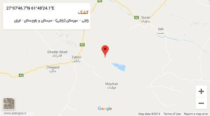 روستای کشک بر روی نقشه