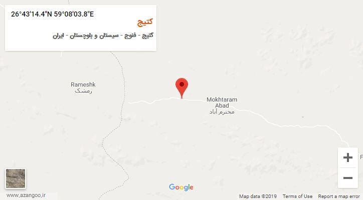 روستای کتیج بر روی نقشه
