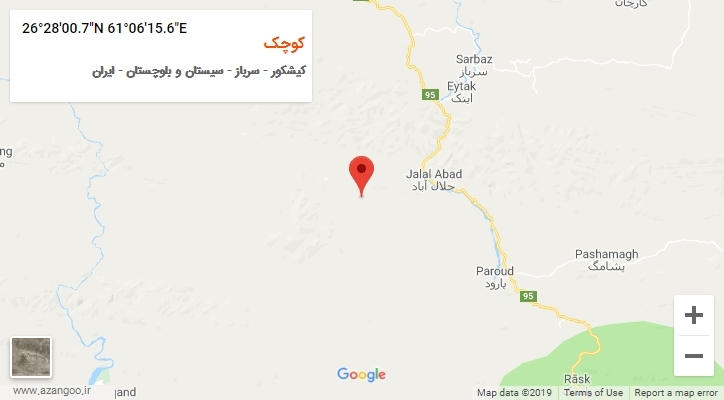 روستای کوچک بر روی نقشه
