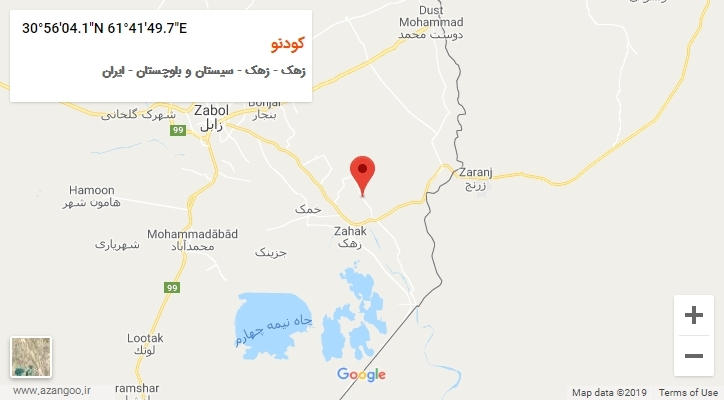 روستای کودنو بر روی نقشه