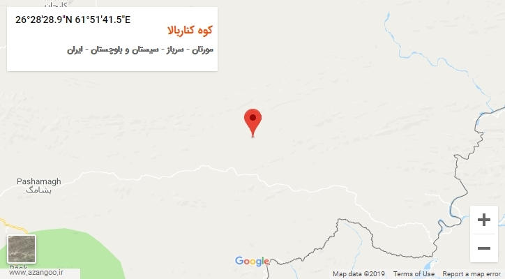 روستای کوه کناربالا بر روی نقشه