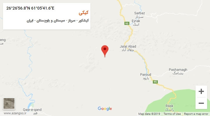 روستای کیکی بر روی نقشه
