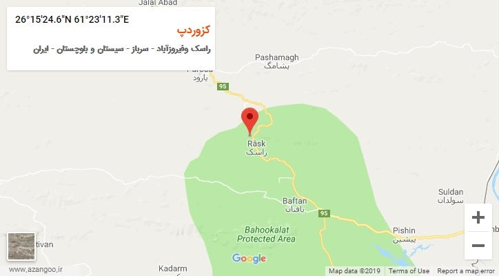 روستای کزوردپ بر روی نقشه