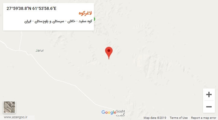 روستای لاغرکوه بر روی نقشه