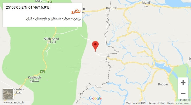 روستای لنگارو بر روی نقشه