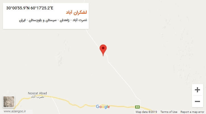 روستای لشکران آباد بر روی نقشه