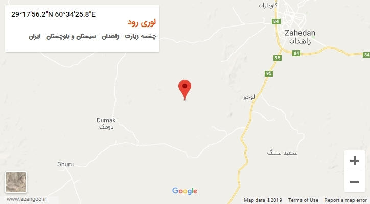 روستای لوری رود بر روی نقشه