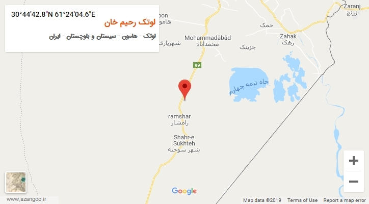 روستای لوتک رحیم خان بر روی نقشه