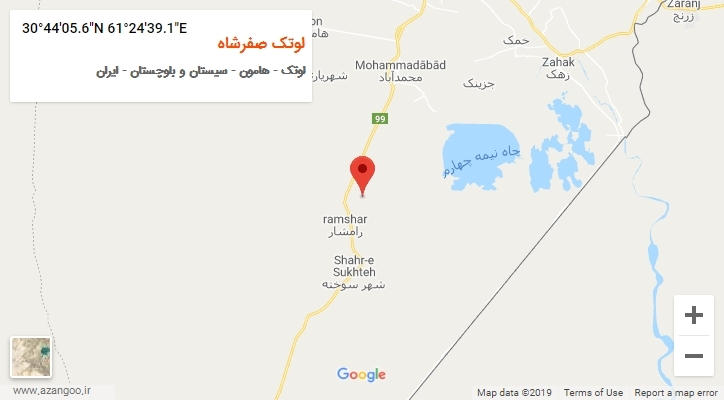 روستای لوتک صفرشاه بر روی نقشه