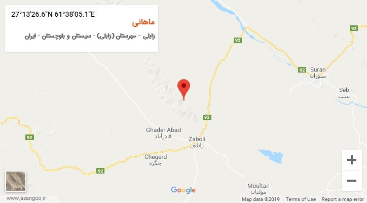 روستای ماهانی بر روی نقشه