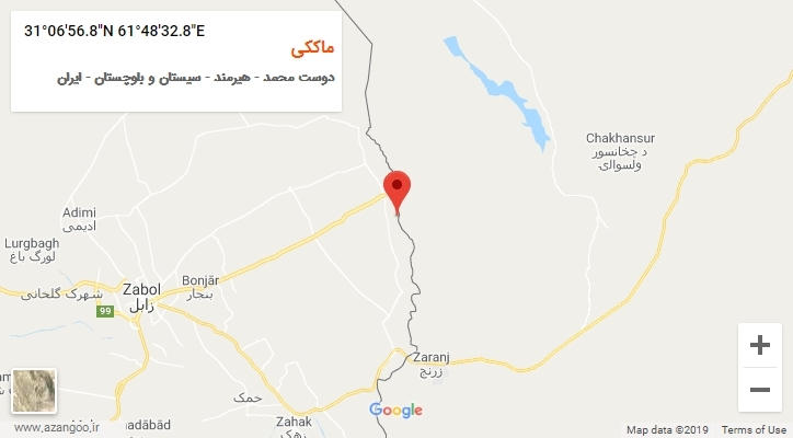 روستای ماککی بر روی نقشه