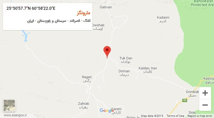 روستای مارونگز بر روی نقشه