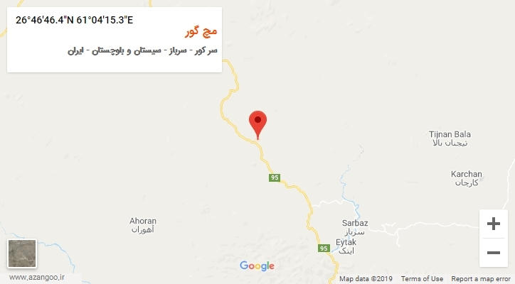 روستای مچ گور بر روی نقشه