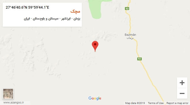 روستای مچک بر روی نقشه