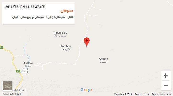 روستای مدوهان بر روی نقشه