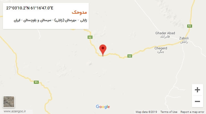 روستای مدوحک بر روی نقشه