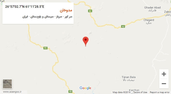 روستای مدوخان بر روی نقشه