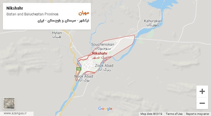 دهستان مهبان بر روی نقشه