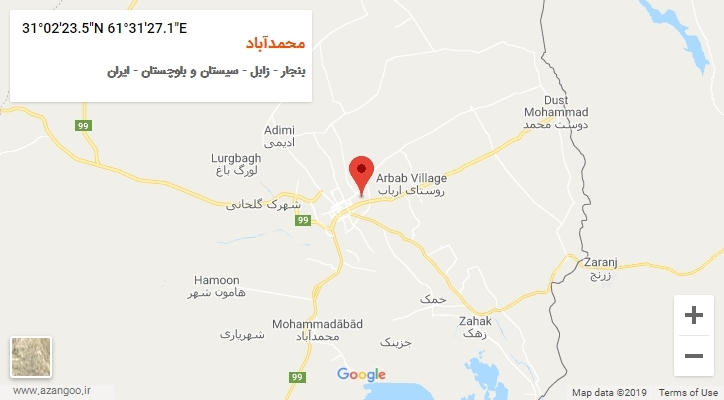 روستای محمدآباد بر روی نقشه