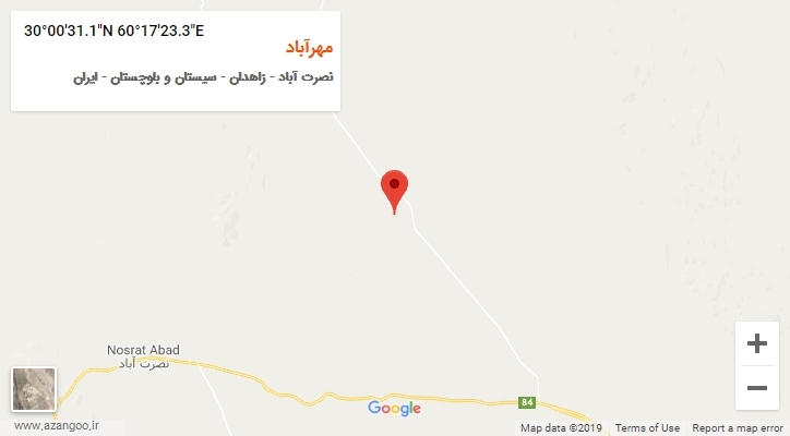 روستای مهرآباد بر روی نقشه