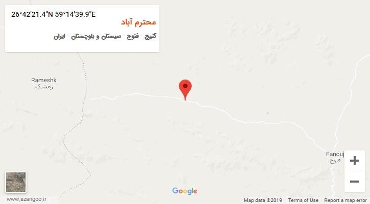 روستای محترم آباد بر روی نقشه