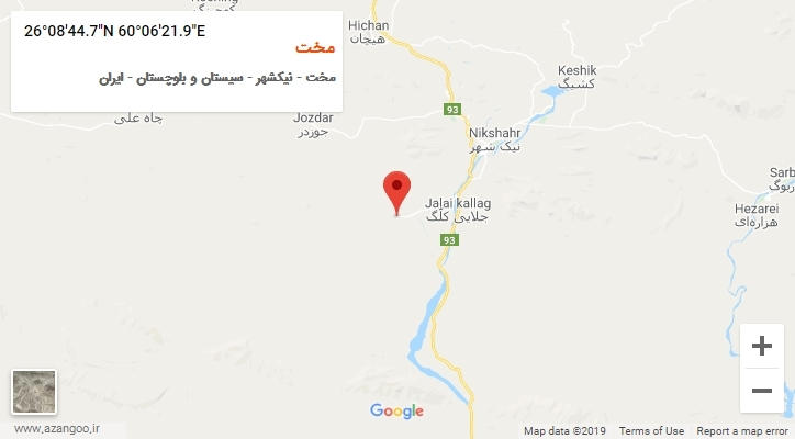 روستای مخت بر روی نقشه