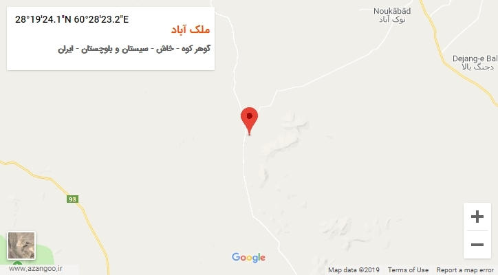 روستای ملک آباد بر روی نقشه