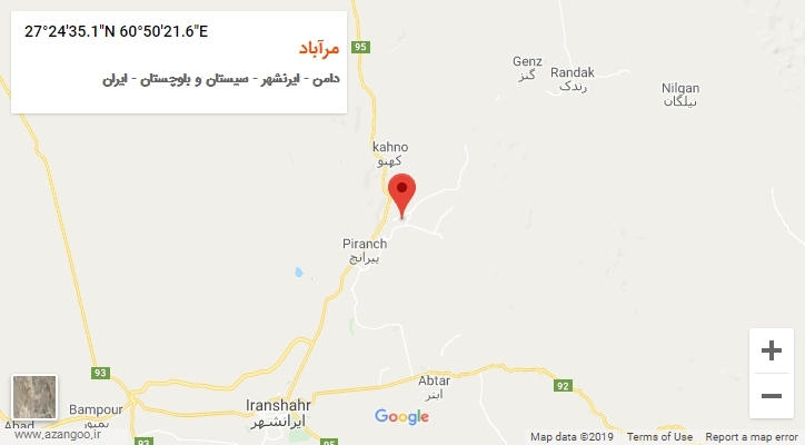 روستای مرآباد بر روی نقشه