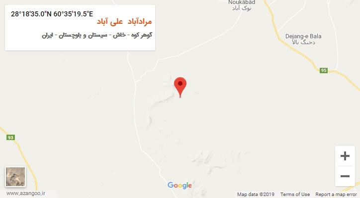 روستای مرادآباد  علی آباد بر روی نقشه