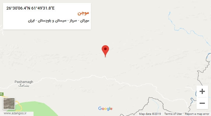 روستای موجن بر روی نقشه