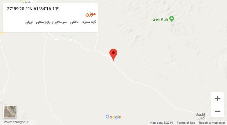 روستای موزن بر روی نقشه
