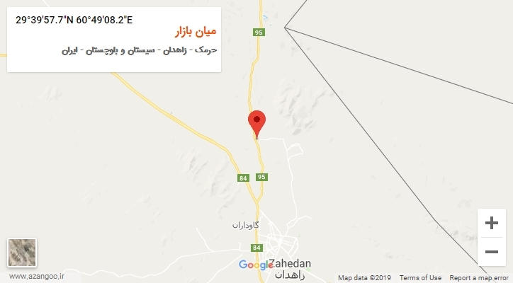 روستای میان بازار بر روی نقشه