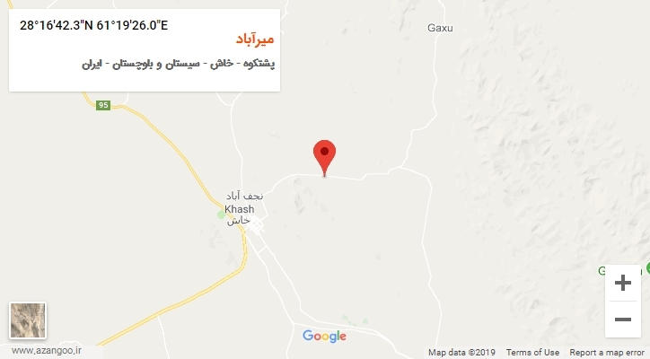 روستای میرآباد بر روی نقشه