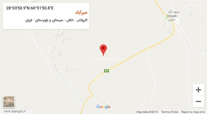 روستای میرآباد بر روی نقشه