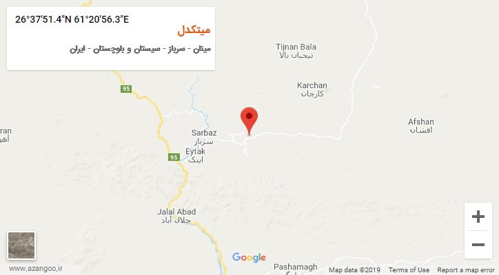 روستای میتکدل بر روی نقشه