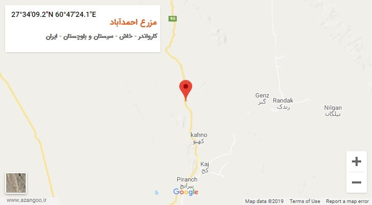 روستای مزرع احمدآباد بر روی نقشه
