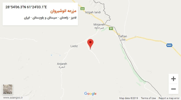 روستای مزرعه انوشیروان بر روی نقشه