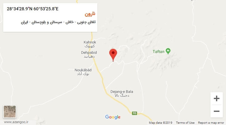 روستای نارون بر روی نقشه