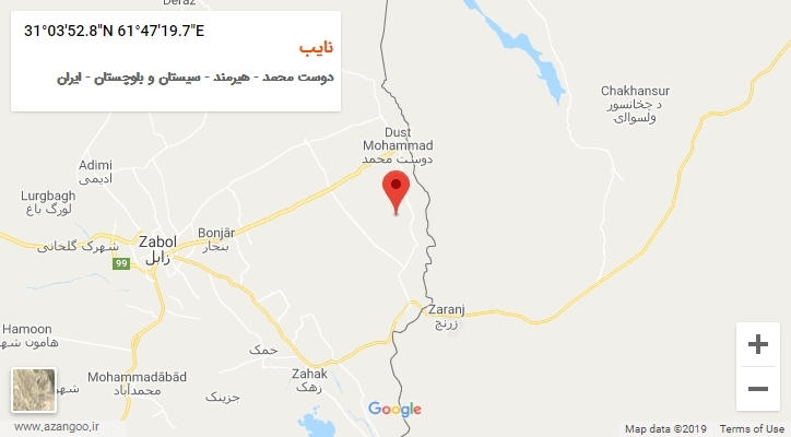 روستای نایب بر روی نقشه
