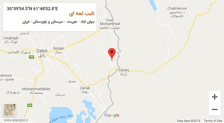 روستای نایب لجه ای بر روی نقشه