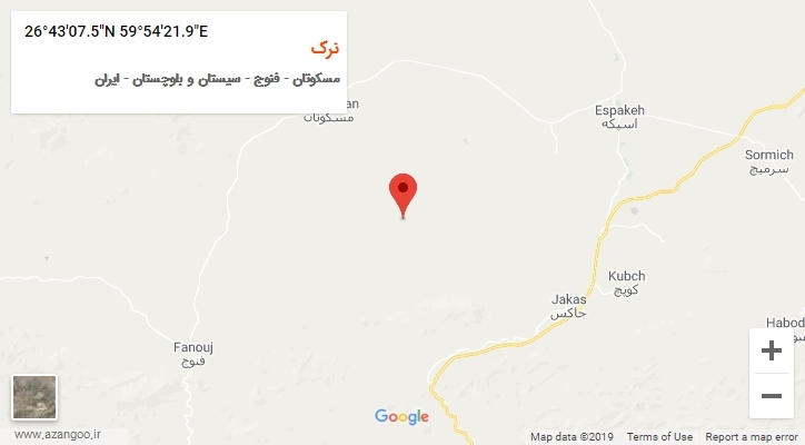 روستای نرک بر روی نقشه