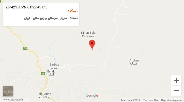 روستای نسکند بر روی نقشه