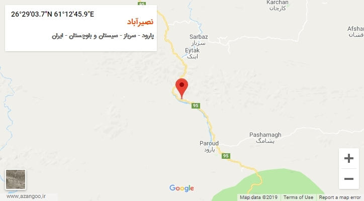روستای نصیرآباد بر روی نقشه