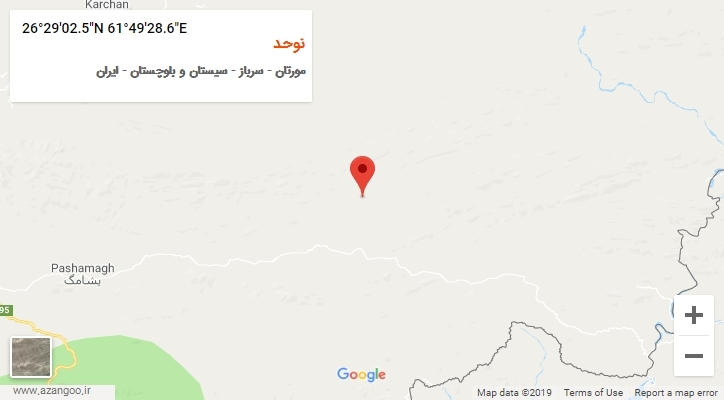 روستای نوحد بر روی نقشه